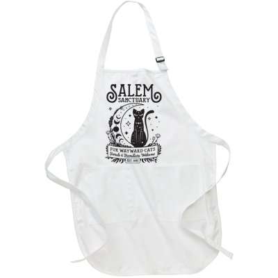 Funny Witch Salem Home For Wayward Black Cats 1692 Halloween Full-Length Apron With Pockets