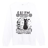 Funny Witch Salem Home For Wayward Black Cats 1692 Halloween Premium Crewneck Sweatshirt