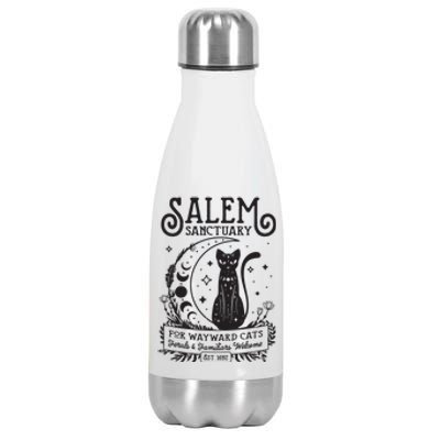 Funny Witch Salem Home For Wayward Black Cats 1692 Halloween Stainless Steel Insulated Water Bottle