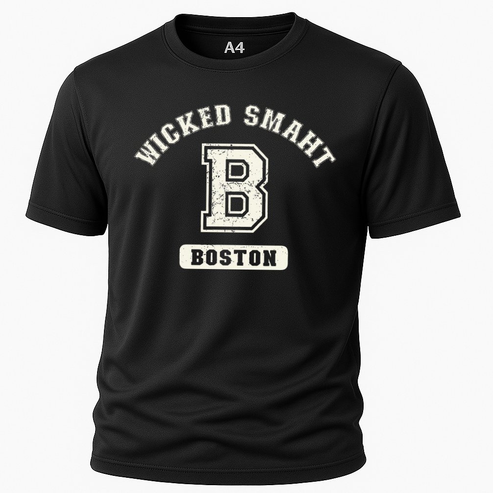 Funny Wicked Smaht Boston Massachusetts Cooling Performance Crew T-Shirt