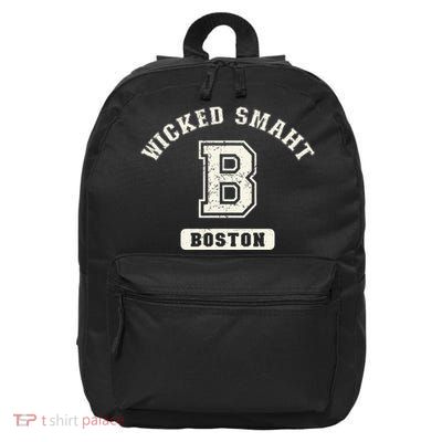 Funny Wicked Smaht Boston Massachusetts 16 in Basic Backpack