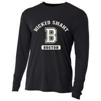 Funny Wicked Smaht Boston Massachusetts Cooling Performance Long Sleeve Crew