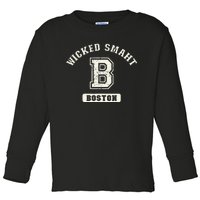 Funny Wicked Smaht Boston Massachusetts Toddler Long Sleeve Shirt