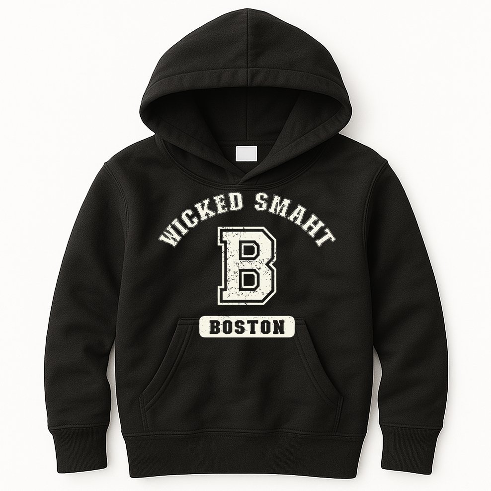 Funny Wicked Smaht Boston Massachusetts Kids Hoodie