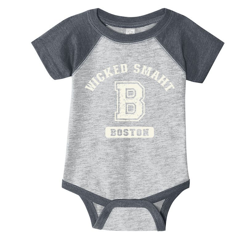 Funny Wicked Smaht Boston Massachusetts Infant Baby Jersey Bodysuit