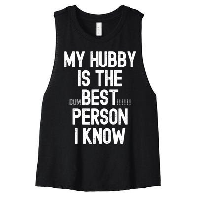 Funny Wife Sarcastic from Husband for Wo for Wife Gifts Women's Racerback Cropped Tank