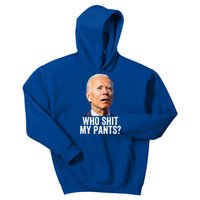 Funny Who Shit My Pants Anti Joe Biden Gift Funny Conservative Gift Kids Hoodie