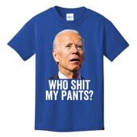 Funny Who Shit My Pants Anti Joe Biden Gift Funny Conservative Gift Kids T-Shirt