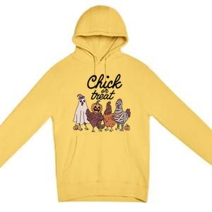 Funny Witch Spooky Chicken Halloween Costume Chick Or Treat Gift Premium Pullover Hoodie