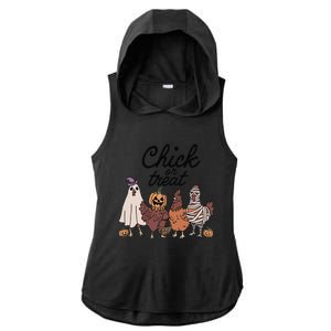 Funny Witch Spooky Chicken Halloween Costume Chick Or Treat Gift Ladies PosiCharge Tri-Blend Wicking Draft Hoodie Tank