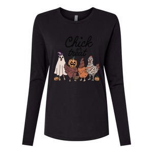 Funny Witch Spooky Chicken Halloween Costume Chick Or Treat Gift Womens Cotton Relaxed Long Sleeve T-Shirt