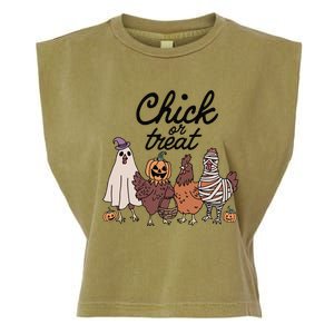 Funny Witch Spooky Chicken Halloween Costume Chick Or Treat Gift Garment-Dyed Women's Muscle Tee