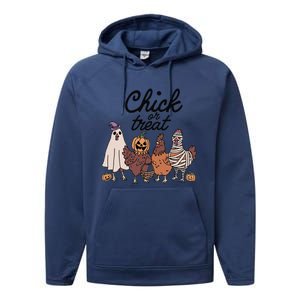 Funny Witch Spooky Chicken Halloween Costume Chick Or Treat Gift Performance Fleece Hoodie