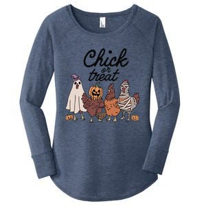 Funny Witch Spooky Chicken Halloween Costume Chick Or Treat Gift Women's Perfect Tri Tunic Long Sleeve Shirt