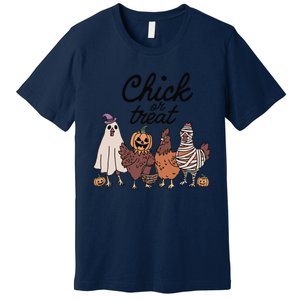 Funny Witch Spooky Chicken Halloween Costume Chick Or Treat Gift Premium T-Shirt