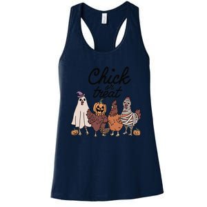 Funny Witch Spooky Chicken Halloween Costume Chick Or Treat Gift Women's Racerback Tank