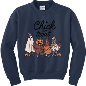 Funny Witch Spooky Chicken Halloween Costume Chick Or Treat Gift Kids Sweatshirt