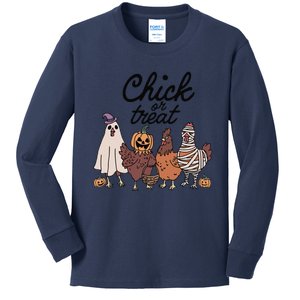 Funny Witch Spooky Chicken Halloween Costume Chick Or Treat Gift Kids Long Sleeve Shirt