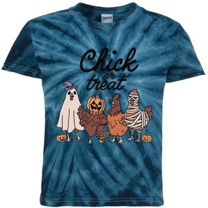 Funny Witch Spooky Chicken Halloween Costume Chick Or Treat Gift Kids Tie-Dye T-Shirt