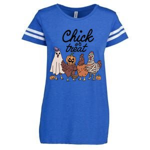 Funny Witch Spooky Chicken Halloween Costume Chick Or Treat Gift Enza Ladies Jersey Football T-Shirt