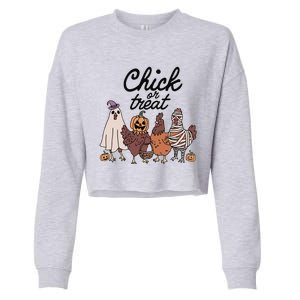 Funny Witch Spooky Chicken Halloween Costume Chick Or Treat Gift Cropped Pullover Crew