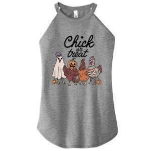 Funny Witch Spooky Chicken Halloween Costume Chick Or Treat Gift Women's Perfect Tri Rocker Tank