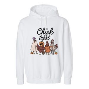 Funny Witch Spooky Chicken Halloween Costume Chick Or Treat Gift Garment-Dyed Fleece Hoodie