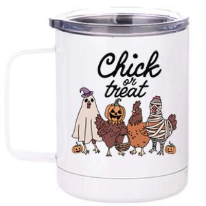 Funny Witch Spooky Chicken Halloween Costume Chick Or Treat Gift 12 oz Stainless Steel Tumbler Cup