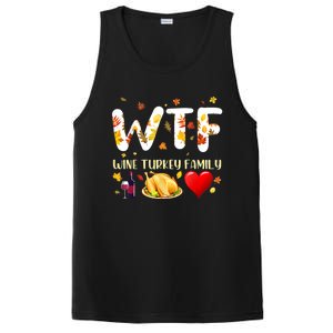 Funny W T F Wine Turkey Family Funny Thanksgiving Day Gift PosiCharge Competitor Tank