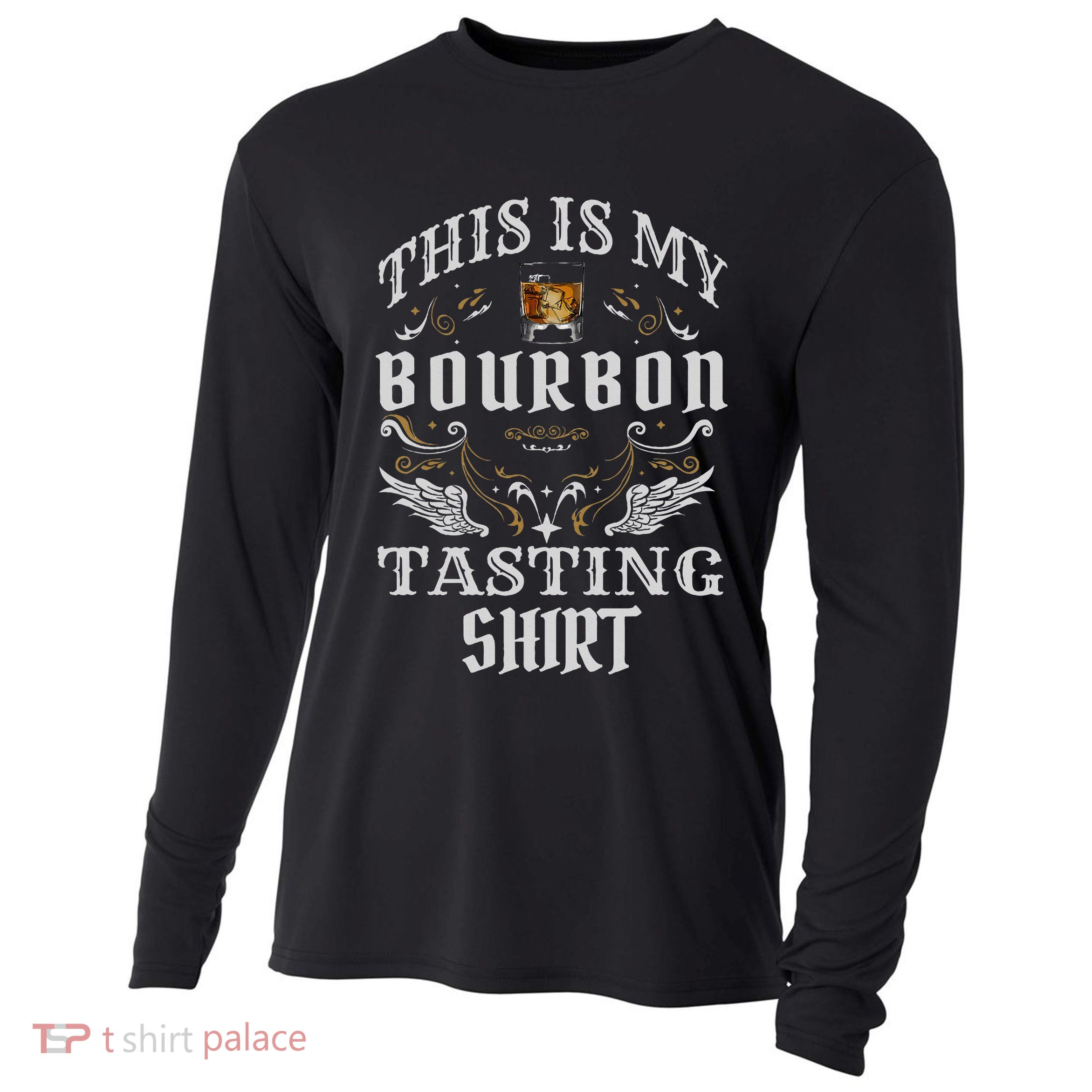 Funny Whiskey This Is My Bourbon Tasting Cooling Performance Long Sleeve Crew