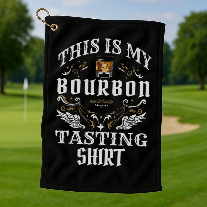 Funny Whiskey This Is My Bourbon Tasting Golf Towel