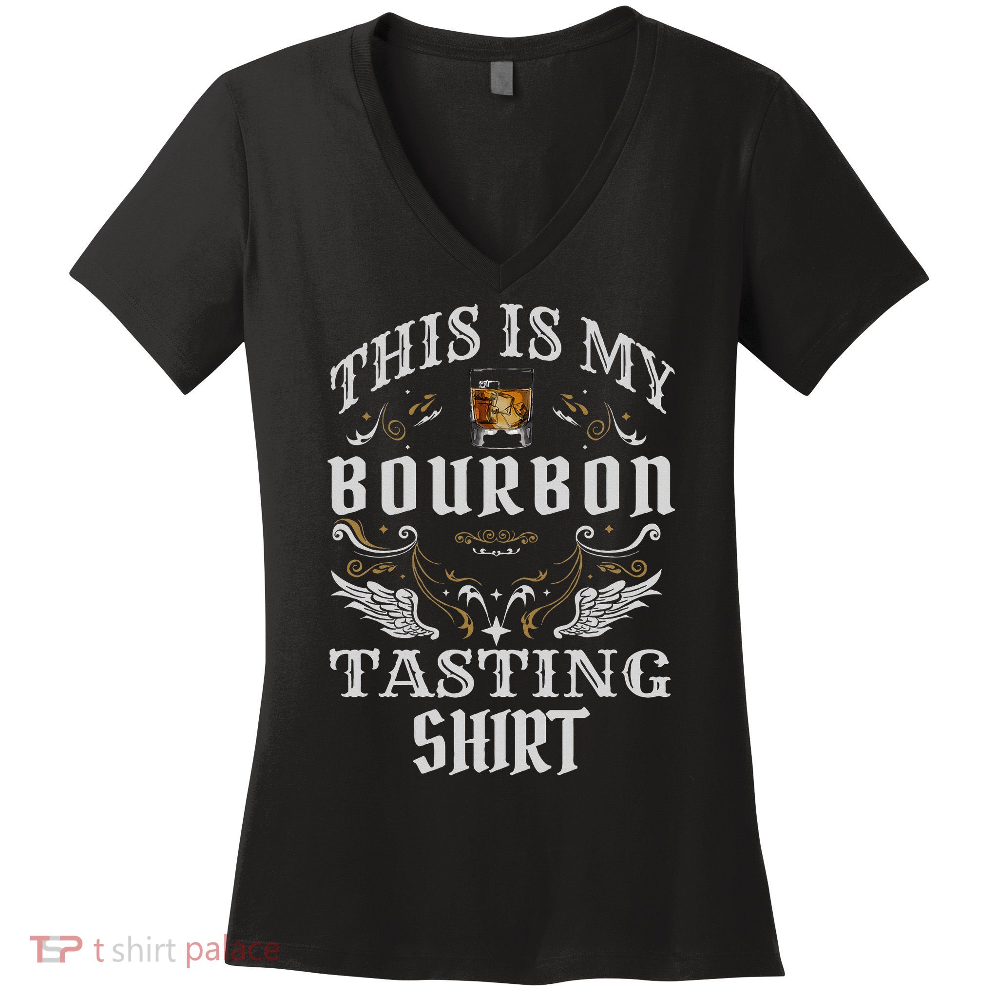 Funny Whiskey This Is My Bourbon Tasting Women's V-Neck T-Shirt