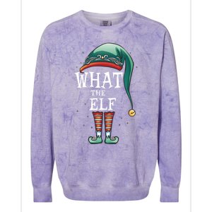 Funny What The Elf Costume Family Matching Christmas Gift Colorblast Crewneck Sweatshirt