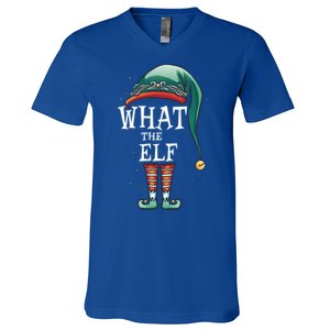 Funny What The Elf Costume Family Matching Christmas Gift V-Neck T-Shirt