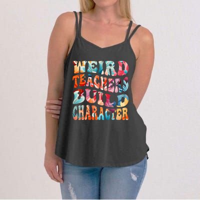 Funny Weird Teachers Build Character Women's Strappy Tank