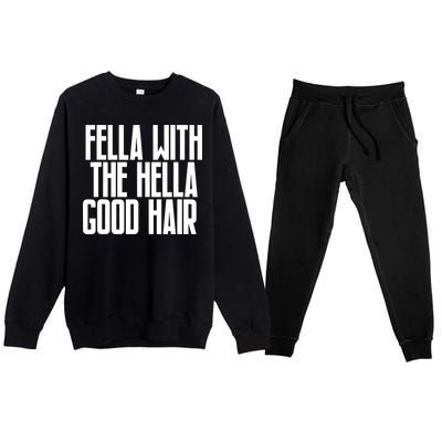 Fella With The Hella Good Hair Premium Crewneck Sweatsuit Set