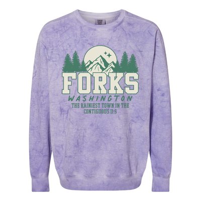 Forks Washington Twilight Inspired Retro Vintage Aesthetic Colorblast Crewneck Sweatshirt