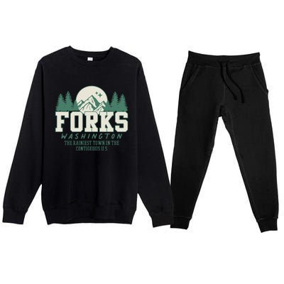 Forks Washington Twilight Inspired Retro Vintage Aesthetic Premium Crewneck Sweatsuit Set