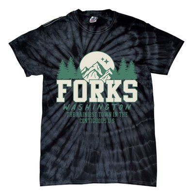 Forks Washington Twilight Inspired Retro Vintage Aesthetic Tie-Dye T-Shirt