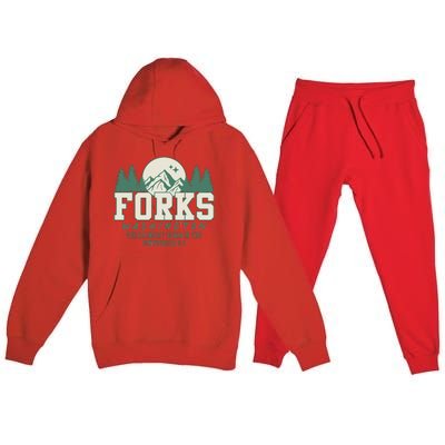 Forks Washington Twilight Inspired Retro Vintage Aesthetic Premium Hooded Sweatsuit Set