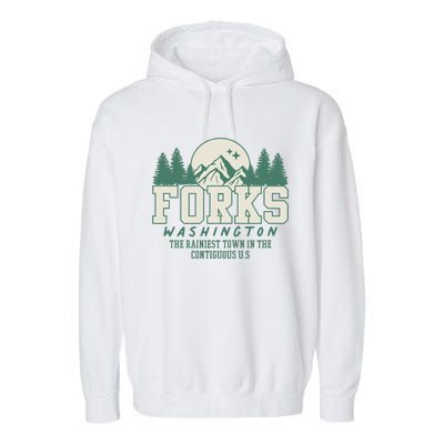 Forks Washington Twilight Inspired Retro Vintage Aesthetic Garment-Dyed Fleece Hoodie