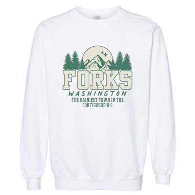 Forks Washington Twilight Inspired Retro Vintage Aesthetic Garment-Dyed Sweatshirt