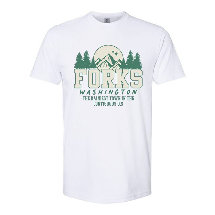 Forks Washington Twilight Inspired Retro Vintage Aesthetic Softstyle CVC T-Shirt