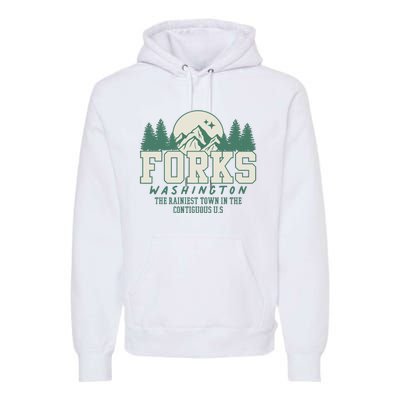 Forks Washington Twilight Inspired Retro Vintage Aesthetic Premium Hoodie