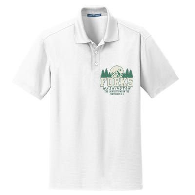 Forks Washington Twilight Inspired Retro Vintage Aesthetic Dry Zone Grid Polo