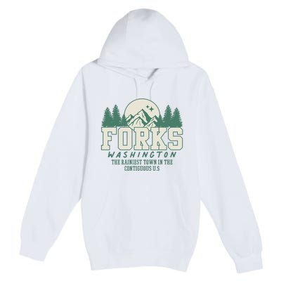 Forks Washington Twilight Inspired Retro Vintage Aesthetic Premium Pullover Hoodie