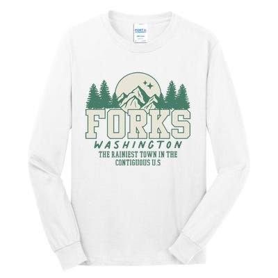 Forks Washington Twilight Inspired Retro Vintage Aesthetic Tall Long Sleeve T-Shirt