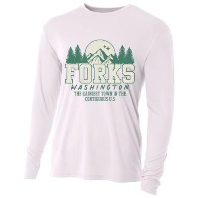 Forks Washington Twilight Inspired Retro Vintage Aesthetic Cooling Performance Long Sleeve Crew