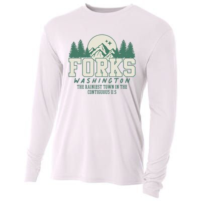 Forks Washington Twilight Inspired Retro Vintage Aesthetic Cooling Performance Long Sleeve Crew