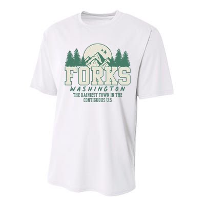 Forks Washington Twilight Inspired Retro Vintage Aesthetic Performance Sprint T-Shirt